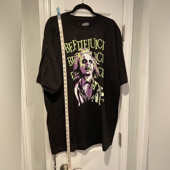 NWT Beetlejuice Size 3X Black Cotton Crew Neck Tee Shirt Graphic Logo Keaton - Picture 11 of 11